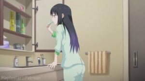 She can't brush her teeth in peace anymore